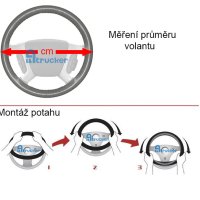 Naávod potah volant 44-46 cm šedo černý