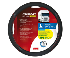 Potah volant 46-48cm černý s červeným L