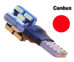 Auto LED 12V T10 červené canbus