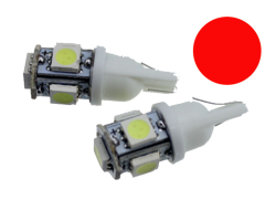 Auto LED 12V T10-5SMD-5050 červená